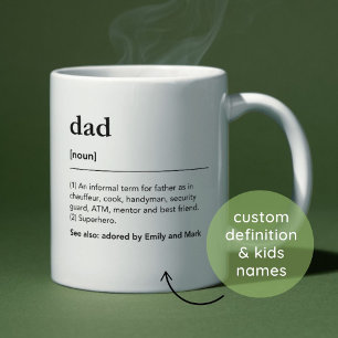 Dad Definition Vaderdag Minimalistisch Beste Papa Koffiemok