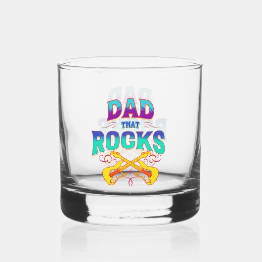 DAD DIE ROCKS! gitaren Whisky Glas (Achterkant)