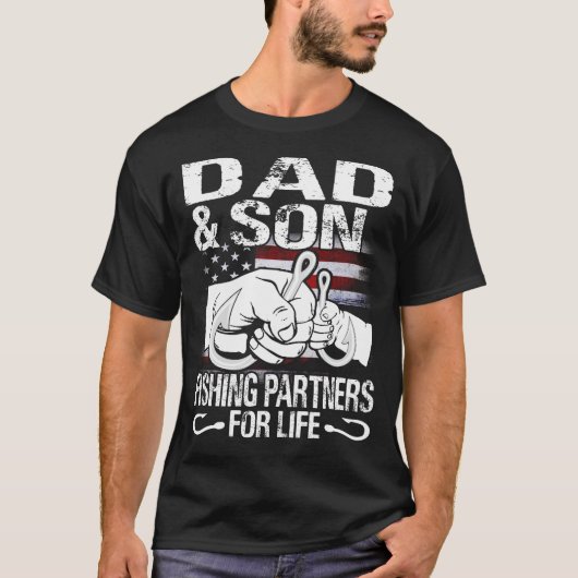 dad en Son Matching Shirten Vist Partners voor L T-shirt (Voorkant)
