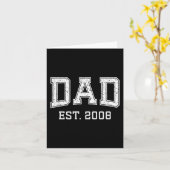 Dad Est 2008 Dad D Fathers Day Ized  Kaart (Gele Bloem)