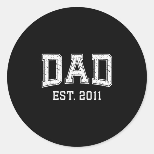 Dad Est 2011 Dad D Fathers Day Ized Ronde Sticker (Voorkant)