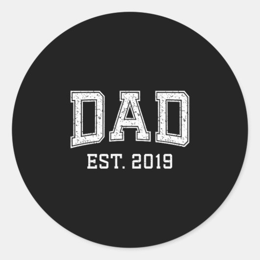 Dad Est 2019 Dad D Fathers Day Ized Ronde Sticker (Voorkant)