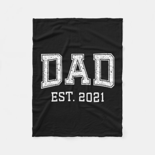 Dad Est 2021 Dad D Fathers Day Ized  Fleece Deken (Voorkant)