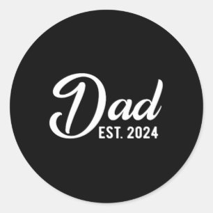 Dad est 2024 Eerste Vaderdag 2024 gepromoveerd tot Ronde Sticker