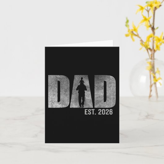 Dad Est. 2026 Father 2026 Loading New Dad 2026 Kaart (Gele Bloem)