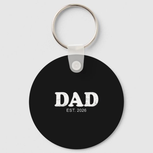 Dad Est. 2026 Logo Father 2026 Loading New Dad 202 Sleutelhanger (Voorkant)