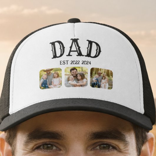 Dad Est 3 Photo Trucker Pet