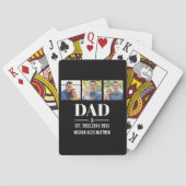Dad Est. Year Name Number Bold Font 3 Photo Pokerkaarten (Achterkant)