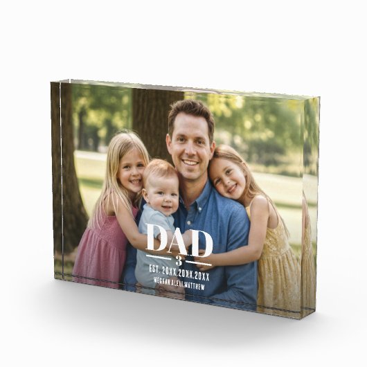 Dad Est. Year Name Number Bold Font Photo Block Fotoblokken (Rechts)