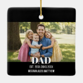Dad Est. Year Name Photo Script Keramisch Ornament (Achterkant)