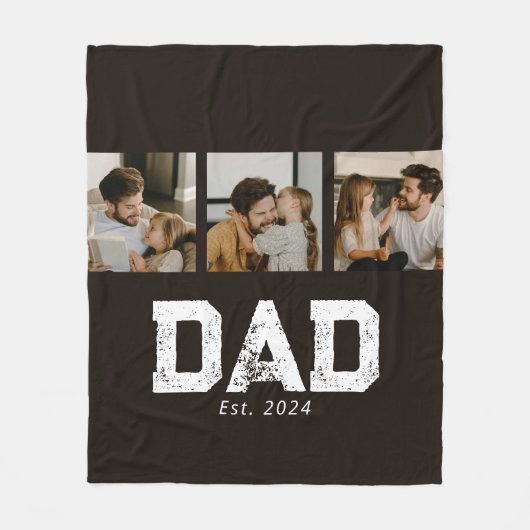Dad Established Black Fun 3 Photo Fleece Deken (Voorkant)