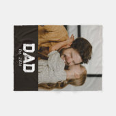 Dad Established Black Modern Bold Photo Fleece Deken (Voorkant (Horizontaal))