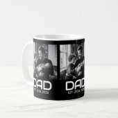 Dad Established Bold Black 3 Photo Coffee Mug (Devant gauche)