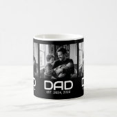 Dad Established Bold Black 3 Photo Coffee Mug (Centre)