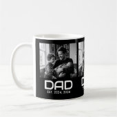Dad Established Bold Black 3 Photo Coffee Mug (Gauche)