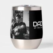 Dad Established Bold Black Photo Thermal Wine Tumb (Avant)