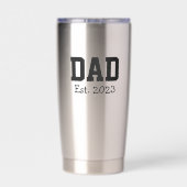 Dad Established Bold Black Text Stainless Steele Geïsoleerde Drinkbeker (Achterkant)