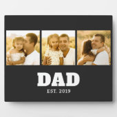 Dad Established Bold Text Black 3 Photo Fotoplaat (Voorkant)