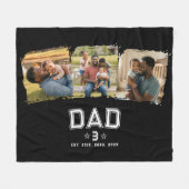 Dad Established Classic Bold White Black 3 Photo Fleece Deken (Voorkant (Horizontaal))