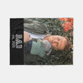 Dad Established Custom Year Photo Father Keepsake Fleece Deken (Voorkant (Horizontaal))