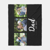 Dad Established Elegabt Script Black 3 Photo Fleece Deken (Voorkant)