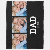 Dad Established Elegant Black 3 Photo Fleece Deken (Voorkant)