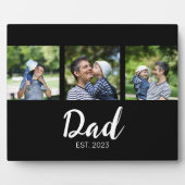Dad Established Elegant Script Black 3 Photo Fotoplaat (Voorkant)