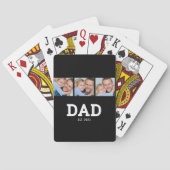 Dad Established Modern Bold Black 3 Photo Pokerkaarten (Achterkant)