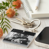 Dad Established Modern Bold Photo Sleutelhanger (Voorkant Rechts)