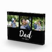 Dad Established Modern Bold Script Black 3 Photo Fotoblokken (Rechts)