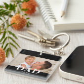 Dad Established Modern Photo Sleutelhanger (Voorkant Rechts)