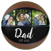 Dad Established Modern Script Black 3 Photo Basketbal (Voorkant)