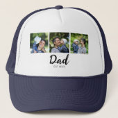 Dad Established Modern Script Black 3 Photo Trucker Pet (Voorkant)