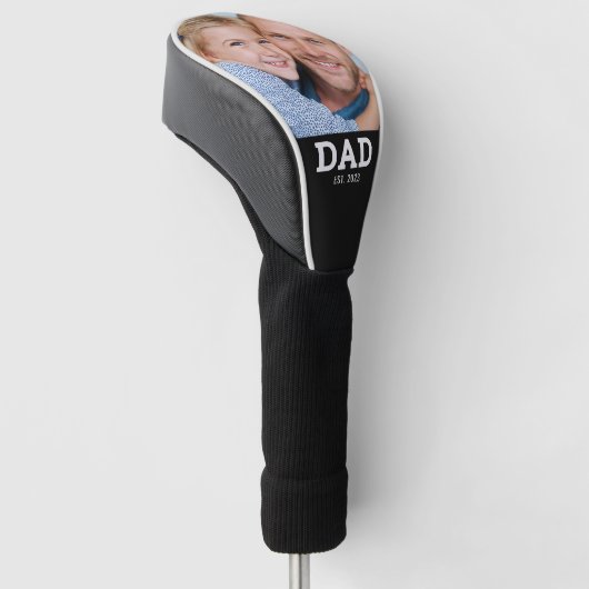 Dad Established Modern Script Photo Golfheadcover (Schuin)