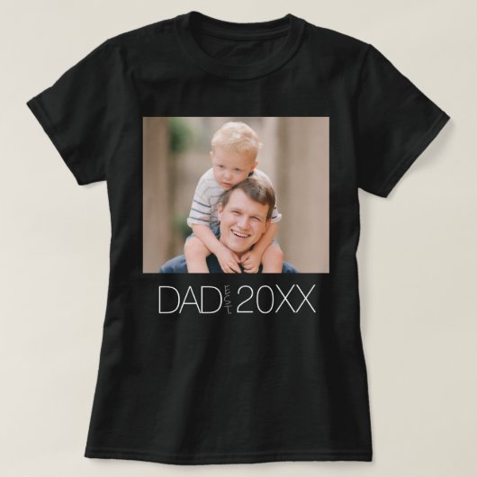 Dad Established Modern Script Photo T-shirt (Design voorkant)