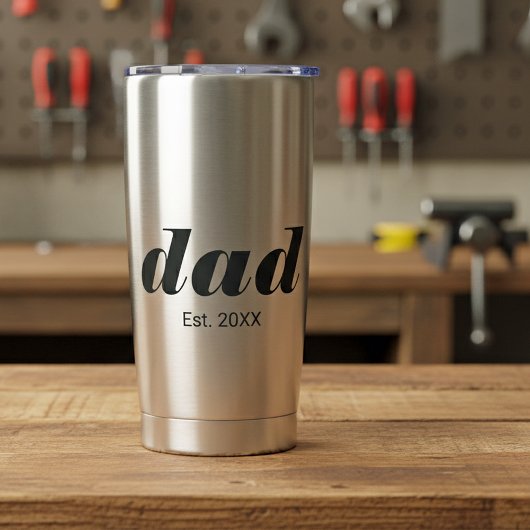 Dad Established New Dad Gift Geïsoleerde Drinkbeker