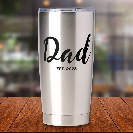 Dad Established New Dad Gift  Geïsoleerde Drinkbeker