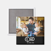Dad Established Photo Father's Day Magneet (Voorkant / Achterkant)