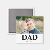 Dad Established Photo Fathers Day Magneet (Voorkant / Achterkant)