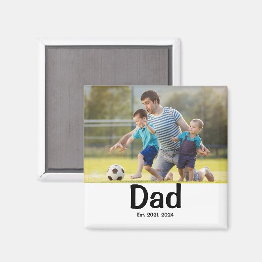 Dad Established Photo Gift Magnet (Recto/Verso)