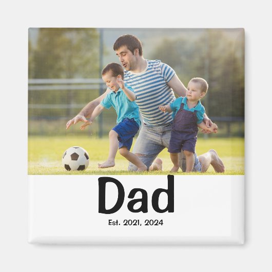 Dad Established Photo Gift Magnet (Devant)