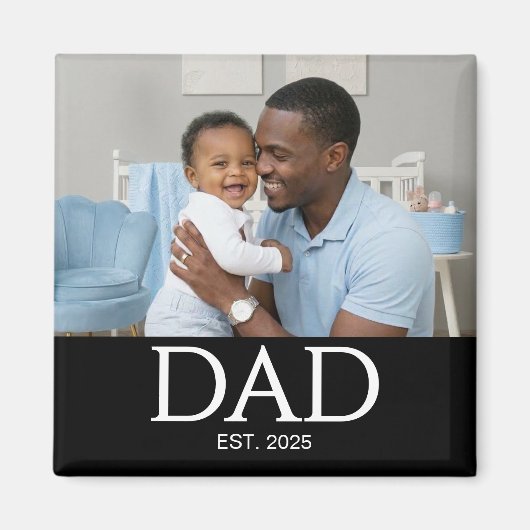 Dad Established Photo Gift Magnet (Devant)