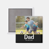 Dad Established Photo Gift Magnet Magneet (Voorkant / Achterkant)
