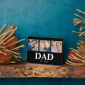 Dad Established Script Black 3 Picture Father Fotoplaat (Zijkant)