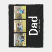 Dad Established Script Zwart 3 Foto  Fleece Deken (Voorkant)