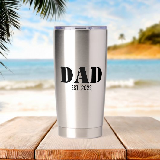 Dad Established Simple Bold Black Font Geïsoleerde Drinkbeker (Strand (Gedraaid) )