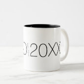 Dad Established Year Modern Script design Tweekleurige Koffiemok (Voorkant rechts)