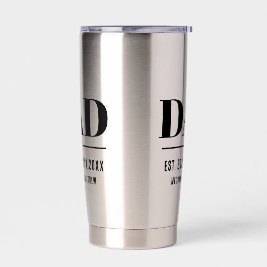 Dad Established Year Names Number Bold Font Geïsoleerde Drinkbeker (Links)