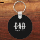 Dad Ever Since 20xx Modern Simple Preppy  Sleutelhanger (Voorkant)