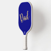 DAD Fancy Script Vibrant Royal Blue Achtergrond Pickleball Paddle (Links)